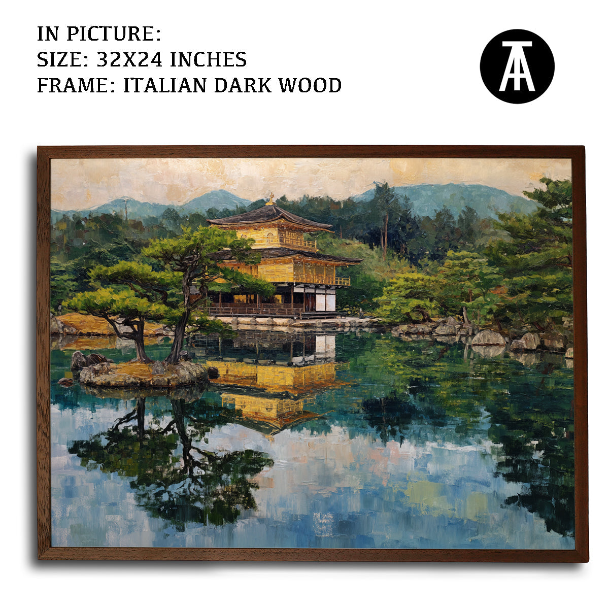 Artwork in Dark Wood Frame