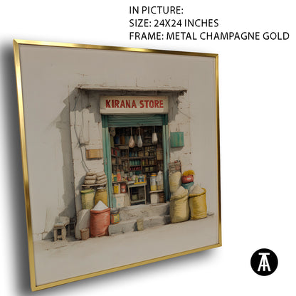 Artwork in Metal Champagne Gold Frame
