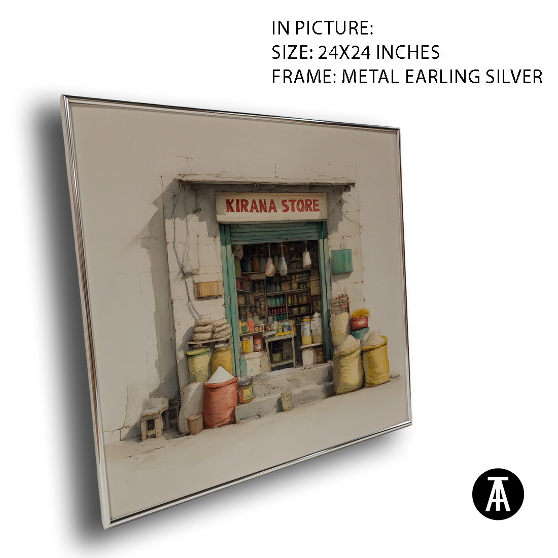 Artwork in Metal Earling Silver Frame