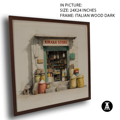 Artwork in Dark Wood Frame