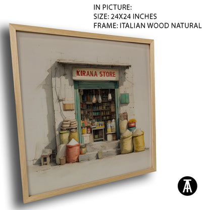Artwork in Natural Wood Frame