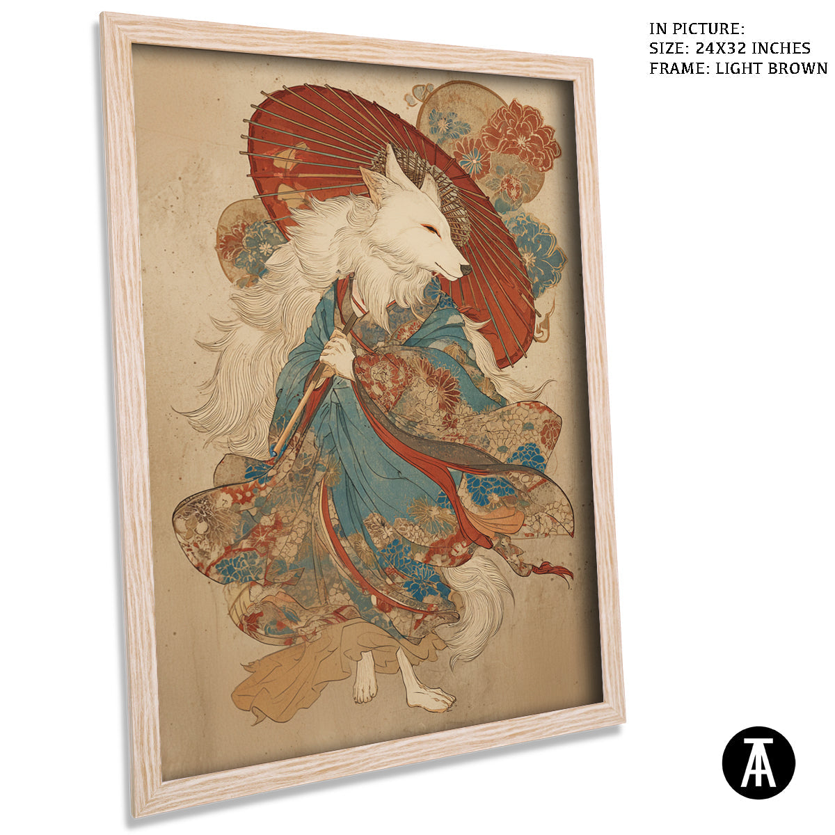 Artwork in Dark Brown Frame