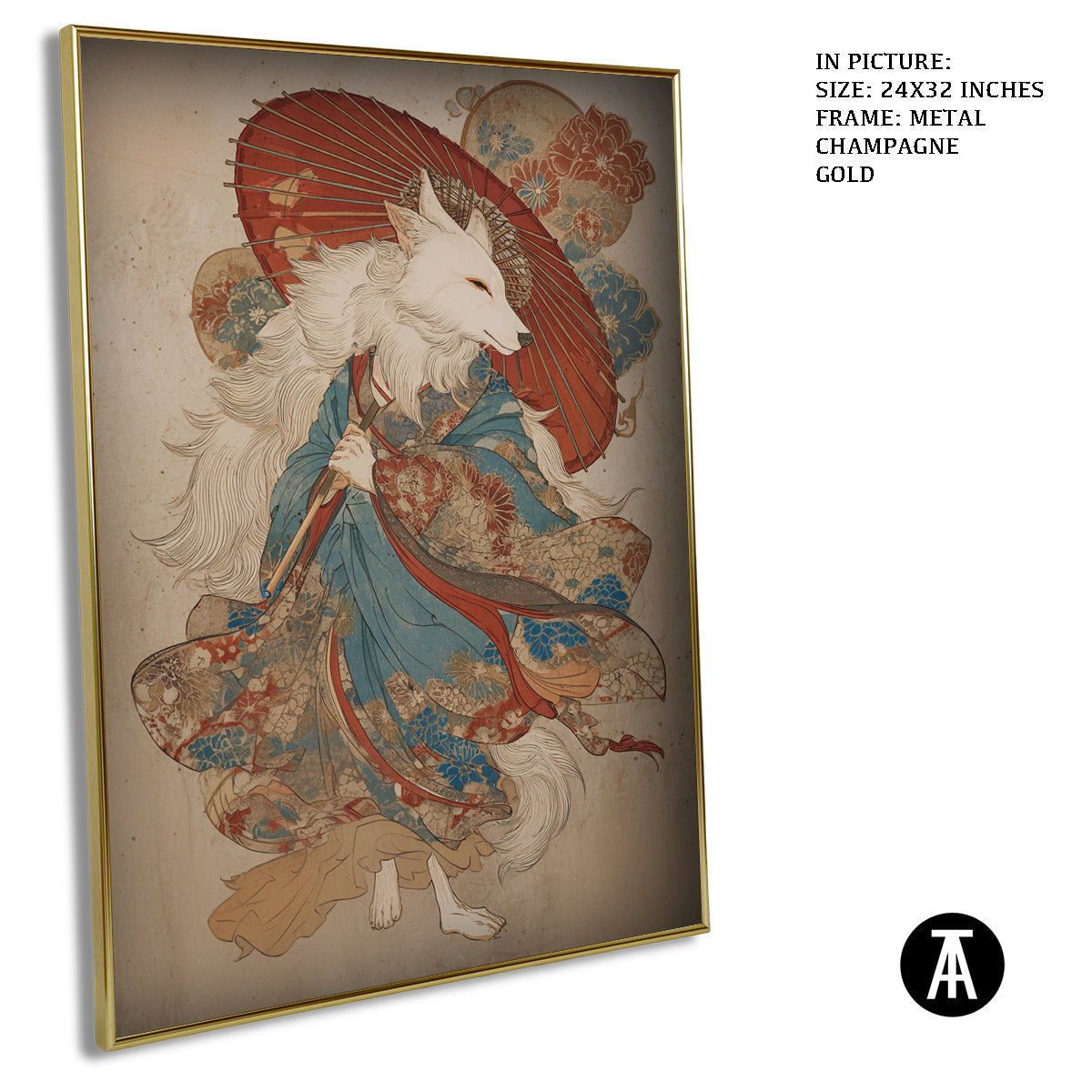 Artwork in Light Brown Frame