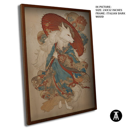 Artwork in Dark Wood Frame