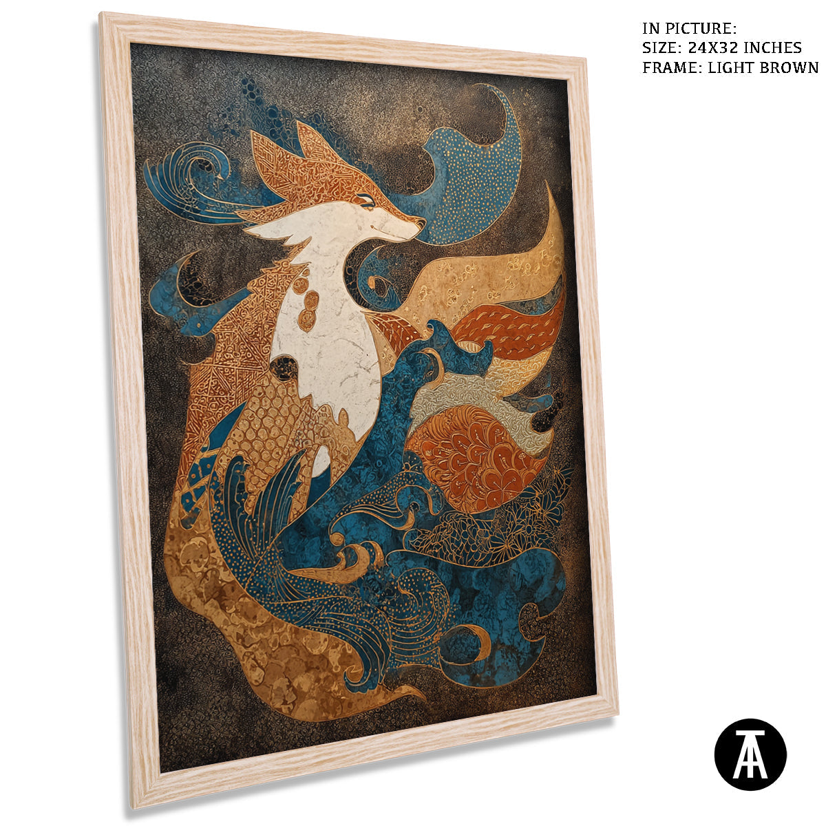 Artwork in Dark Brown Frame