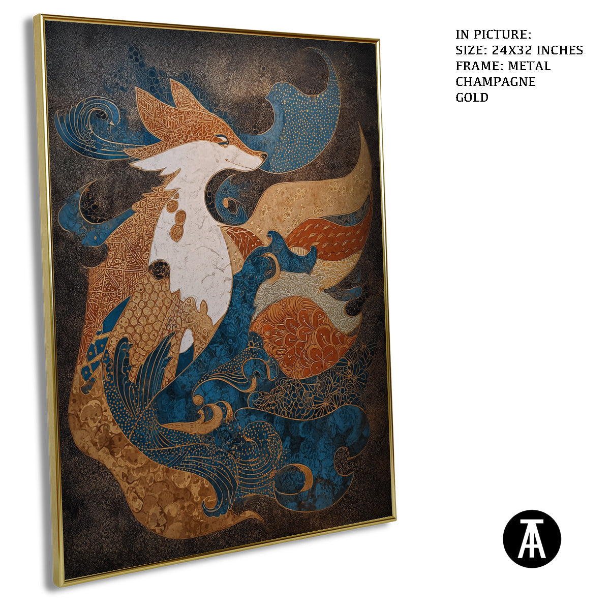 Artwork in Light Brown Frame