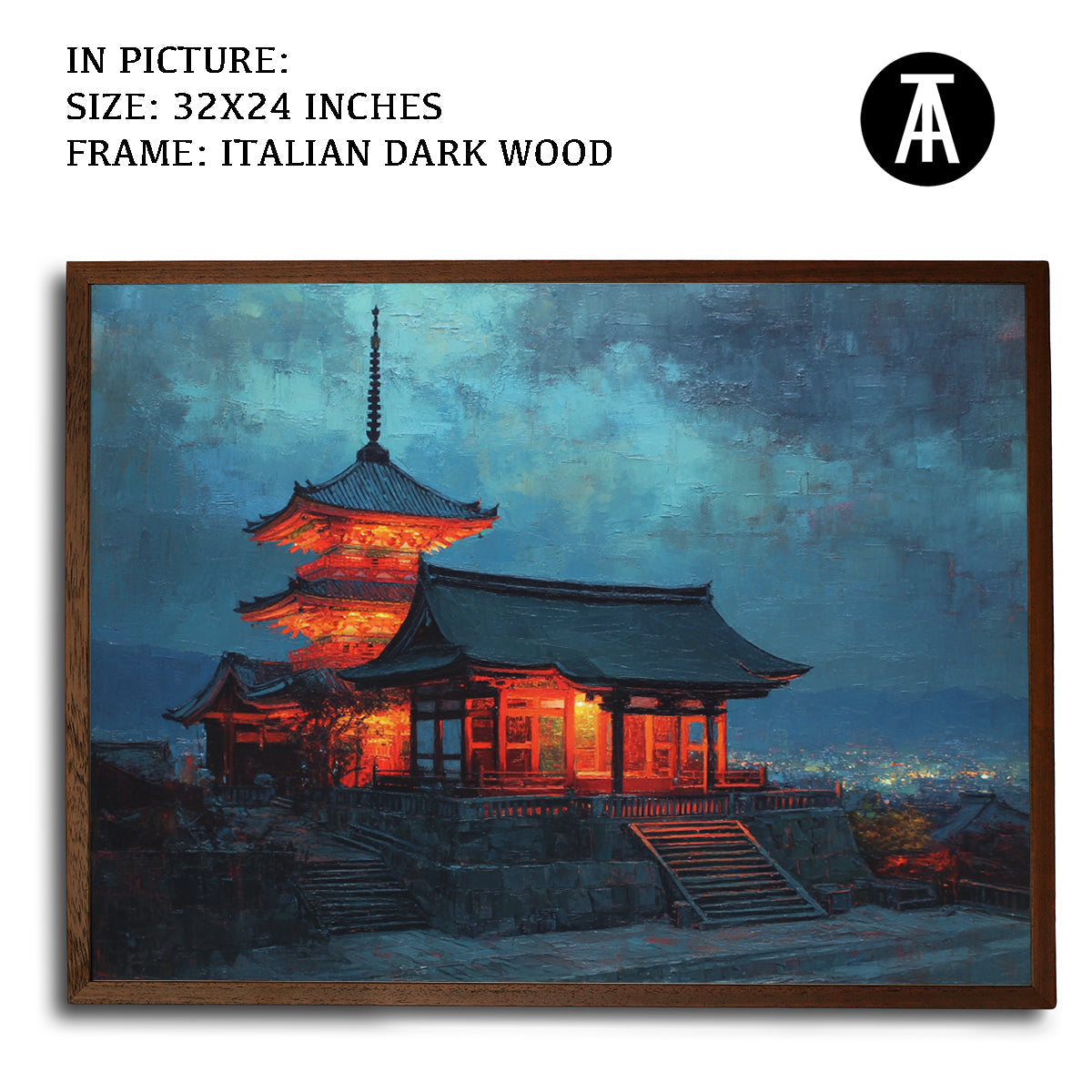 Artwork in Dark Wood Frame