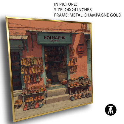 Artwork in Metal Champagne Gold Frame