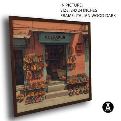 Artwork in Dark Wood Frame