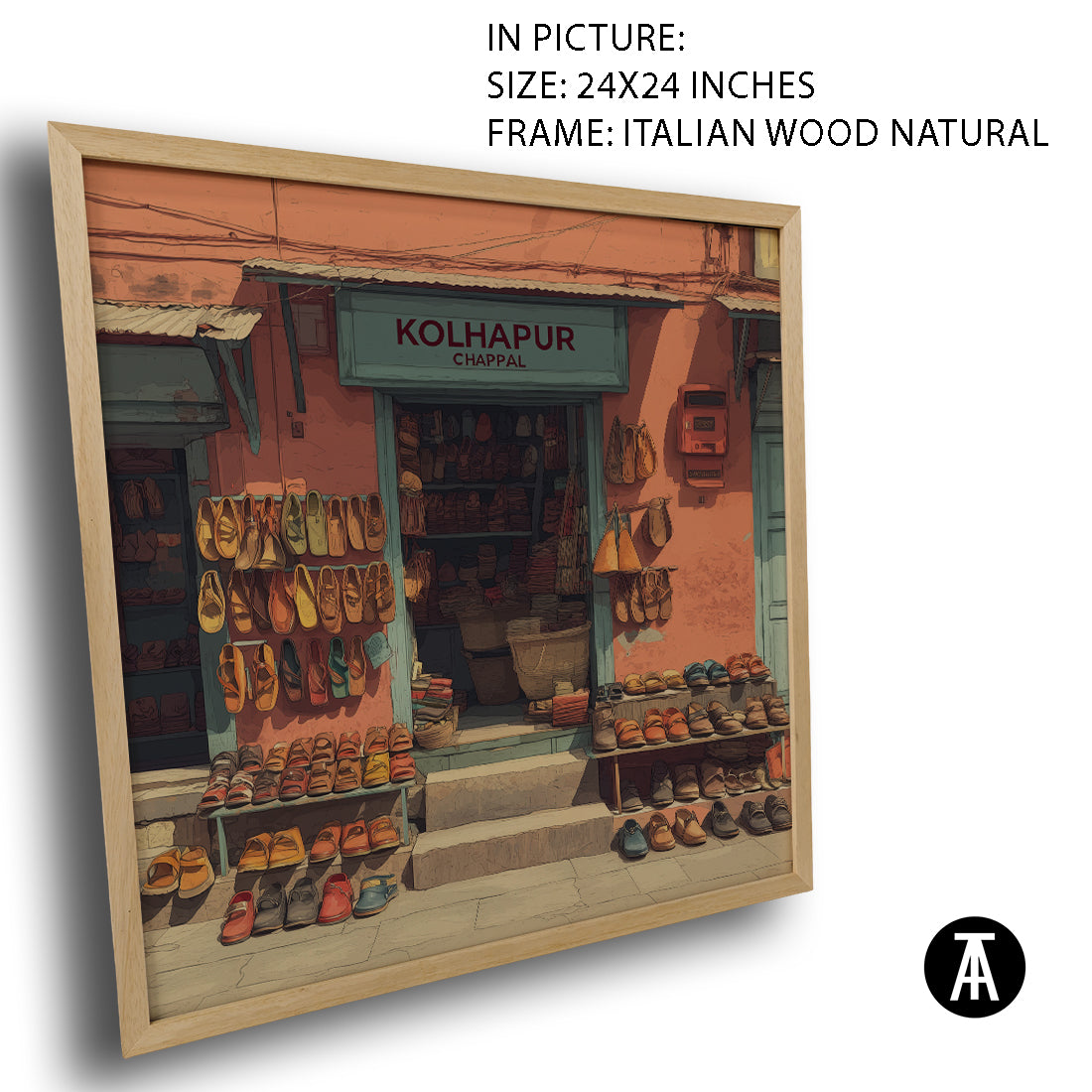 Artwork in Natural Wood Frame