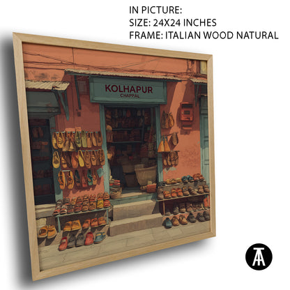 Artwork in Natural Wood Frame
