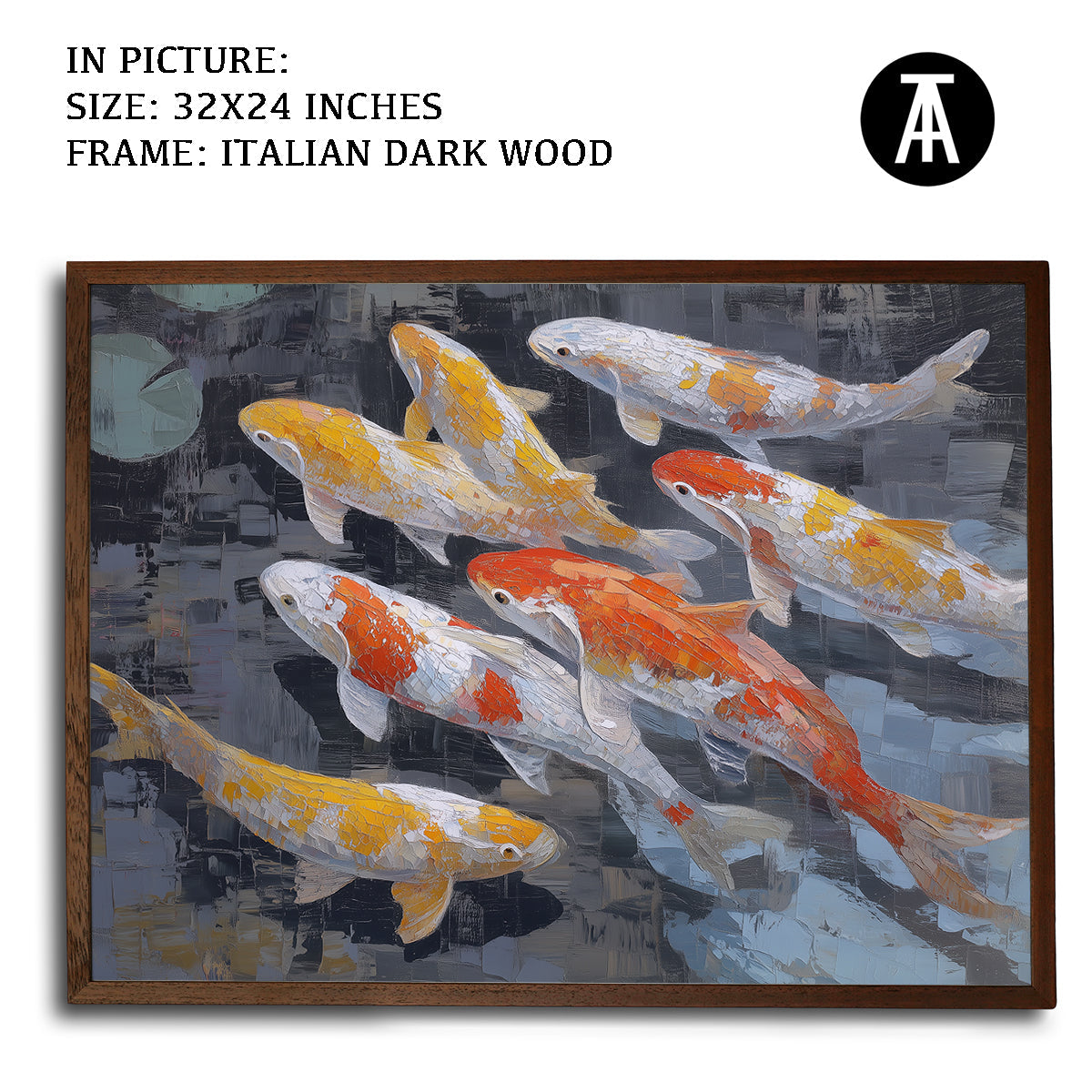 Artwork in Dark Wood Frame