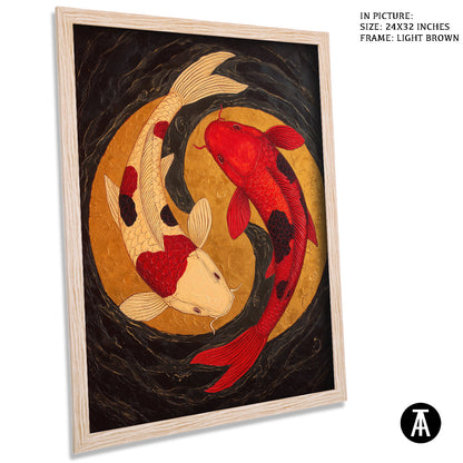 Artwork in Dark Brown Frame