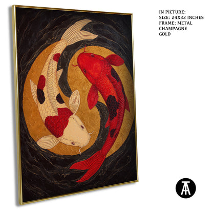 Artwork in Light Brown Frame