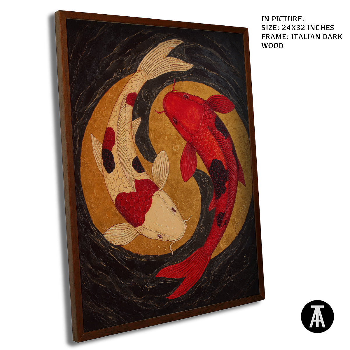 Artwork in Dark Wood Frame