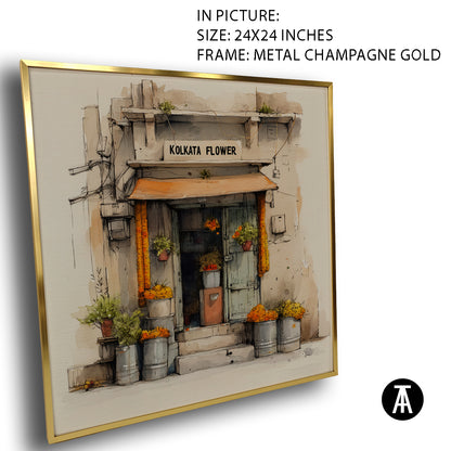 Artwork in Metal Champagne Gold Frame
