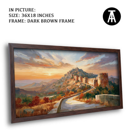 Artwork in Dark Brown Frame