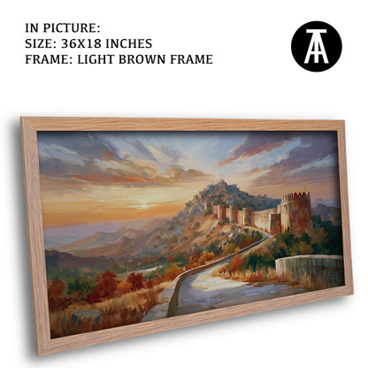 Artwork in Light Brown Frame