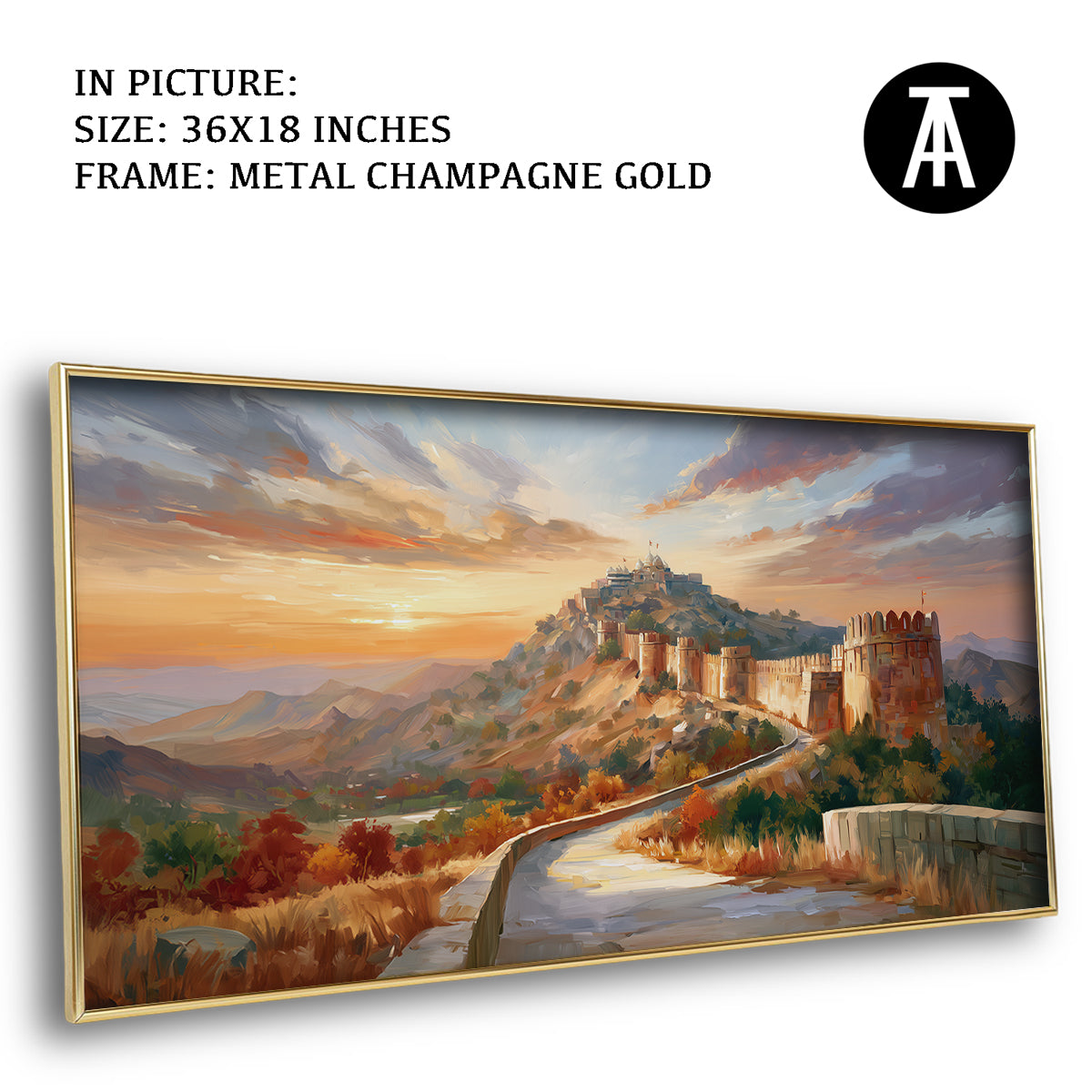 Artwork in Metal Champagne Gold Frame