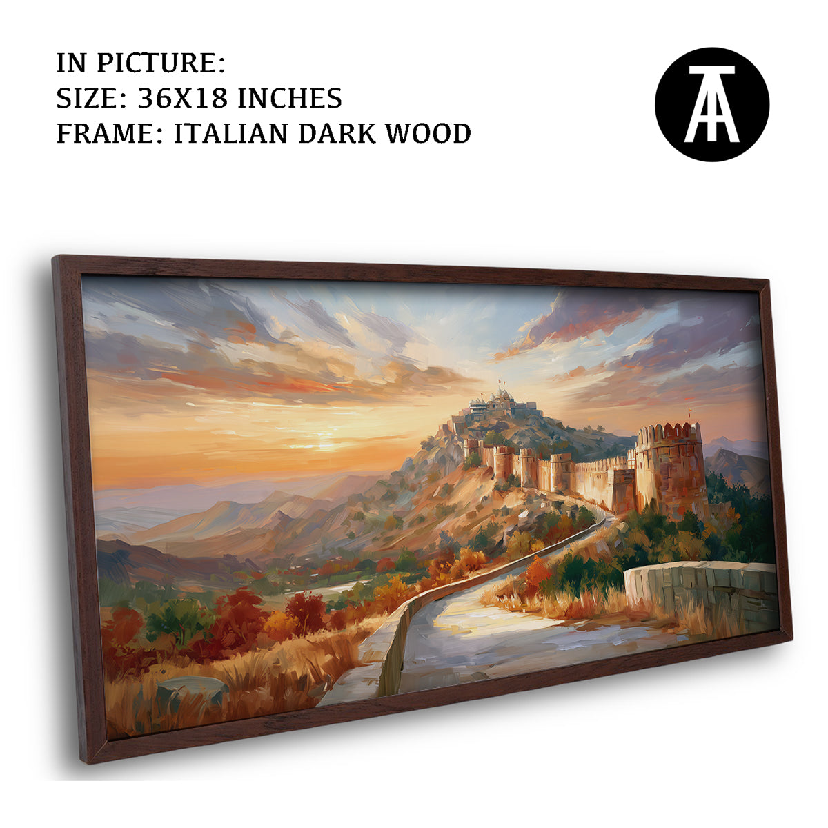 Artwork in Dark Wood Frame