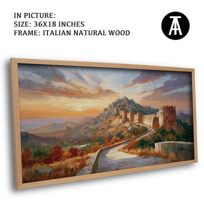 Artwork in Natural Wood Frame