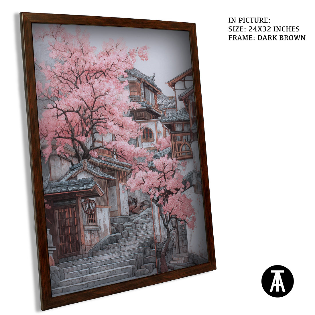 Sample Artwork in Dark Brown Frame