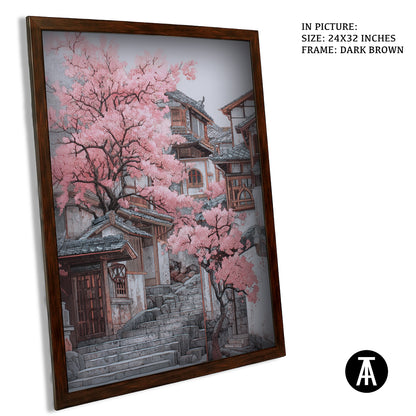 Sample Artwork in Dark Brown Frame
