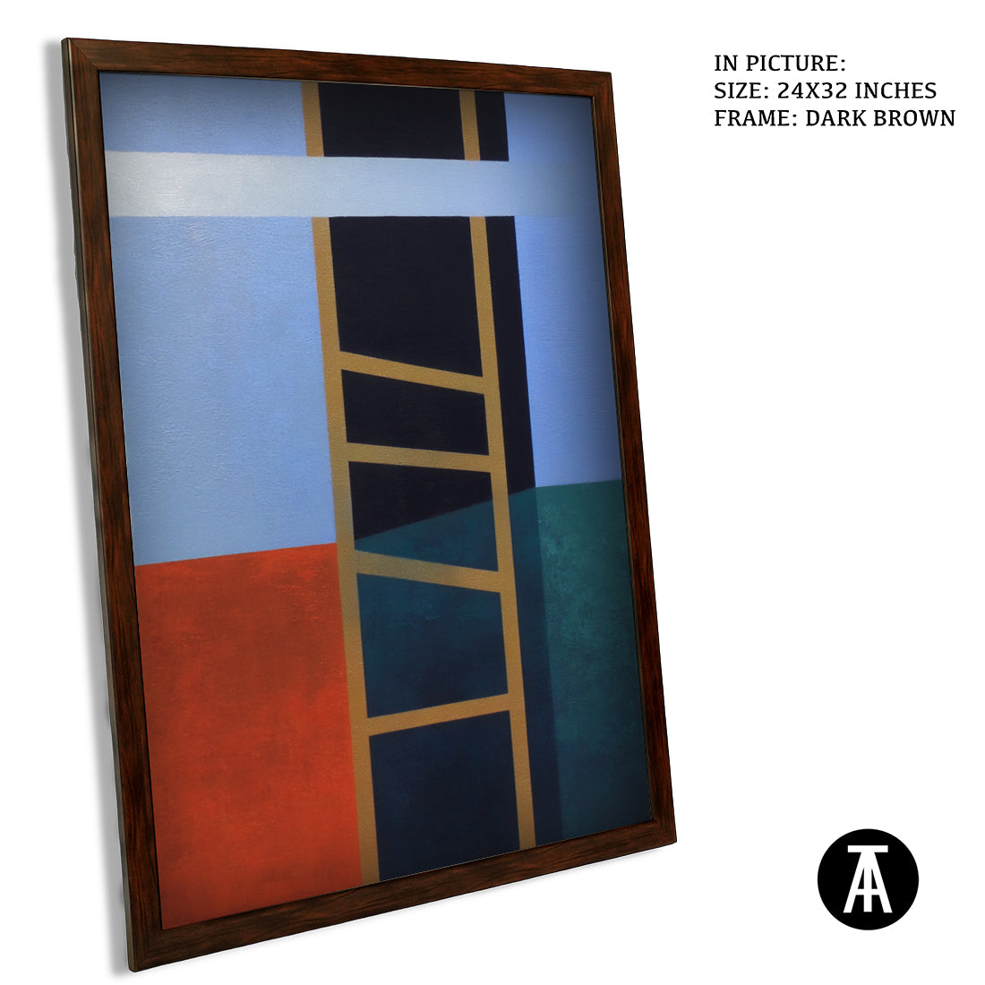 Artwork in Dark Brown Frame