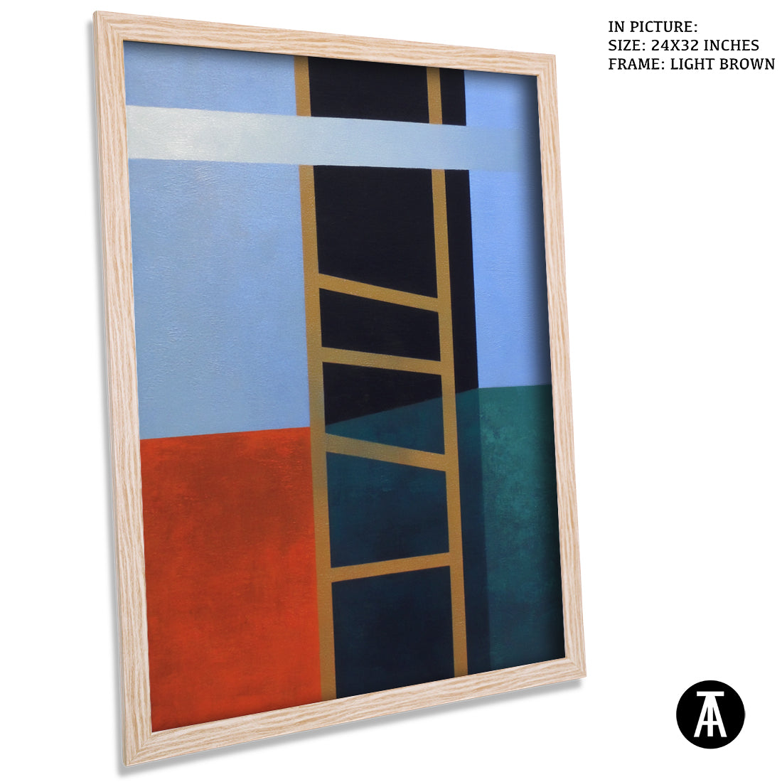 Artwork in Light Brown Frame