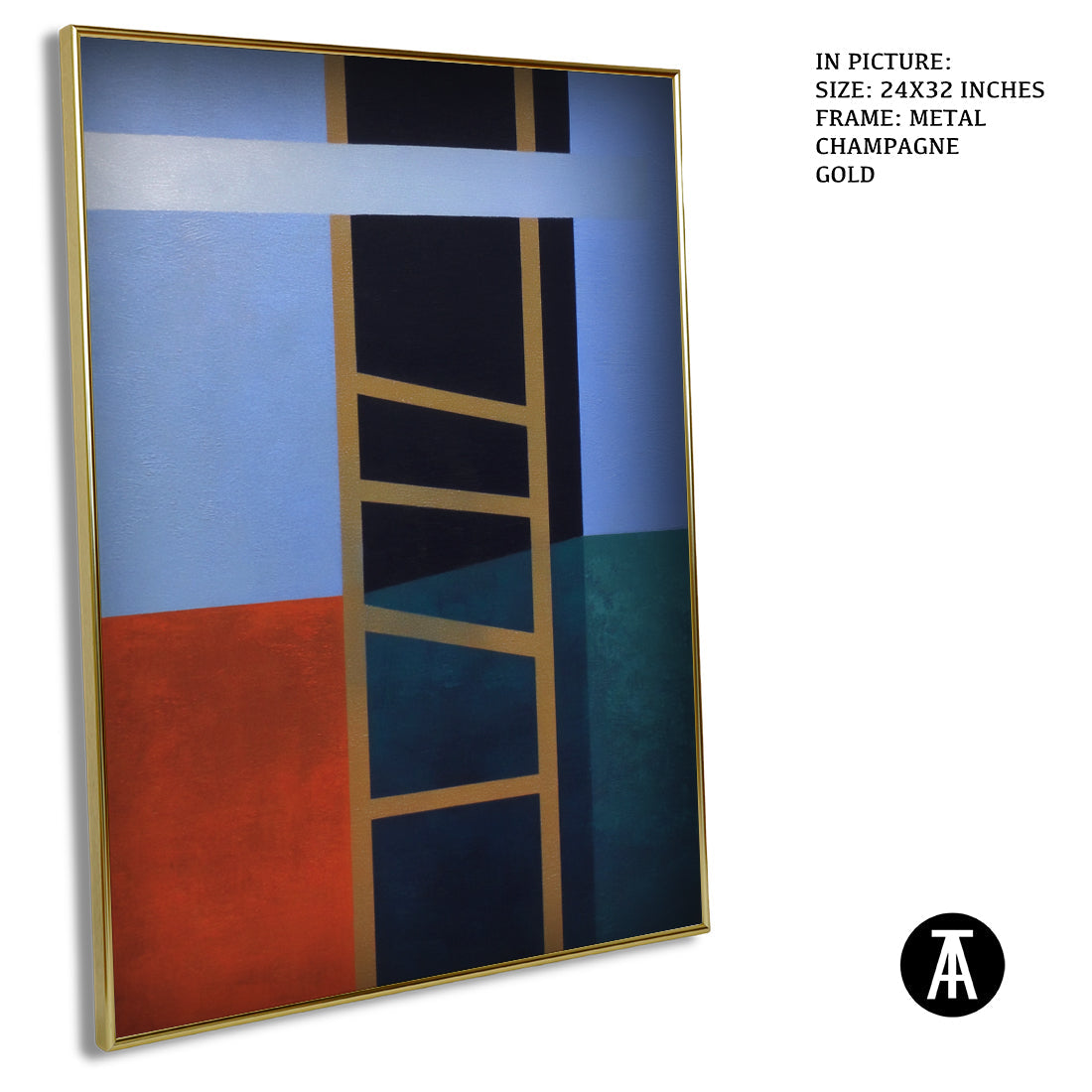 Artwork in Metal Champagne Gold Frame