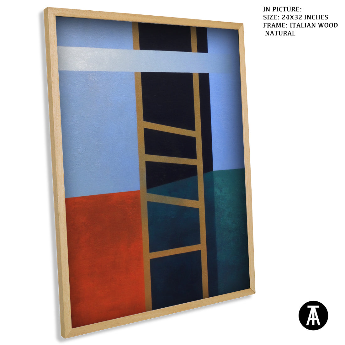 Artwork in Natural Wood Frame