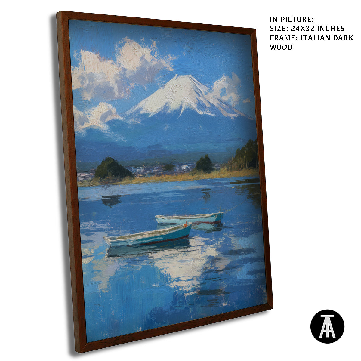 Artwork in Dark Wood Frame