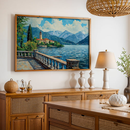 Swiss Alps Painting in a Lifestyle Setting