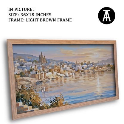 Artwork in Light Brown Frame