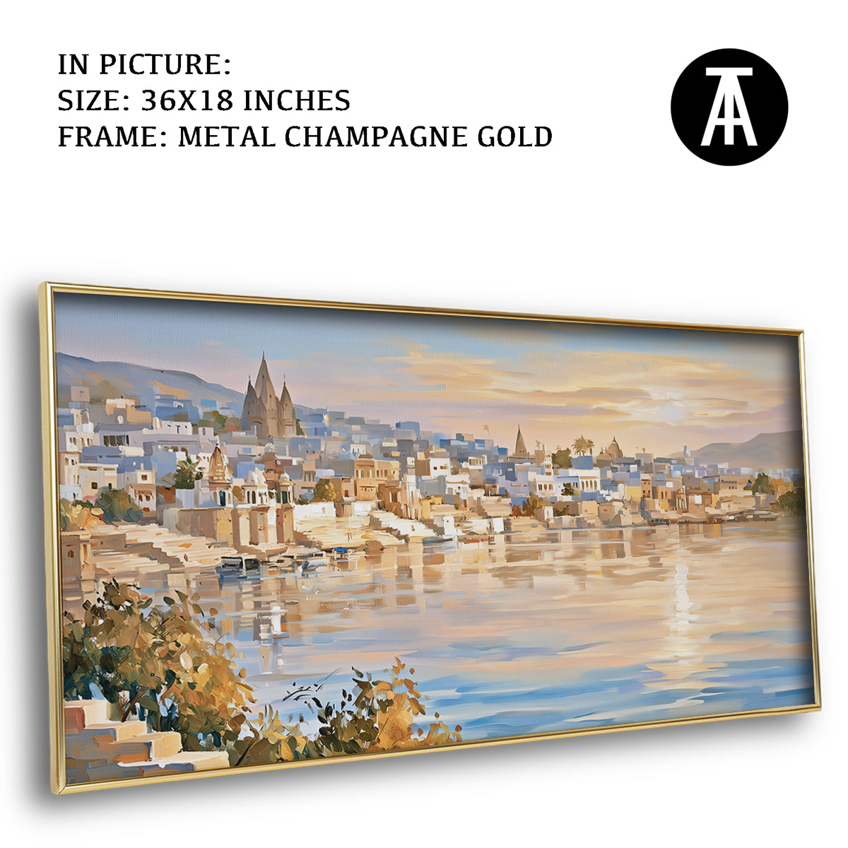 Artwork in Metal Champagne Gold Frame
