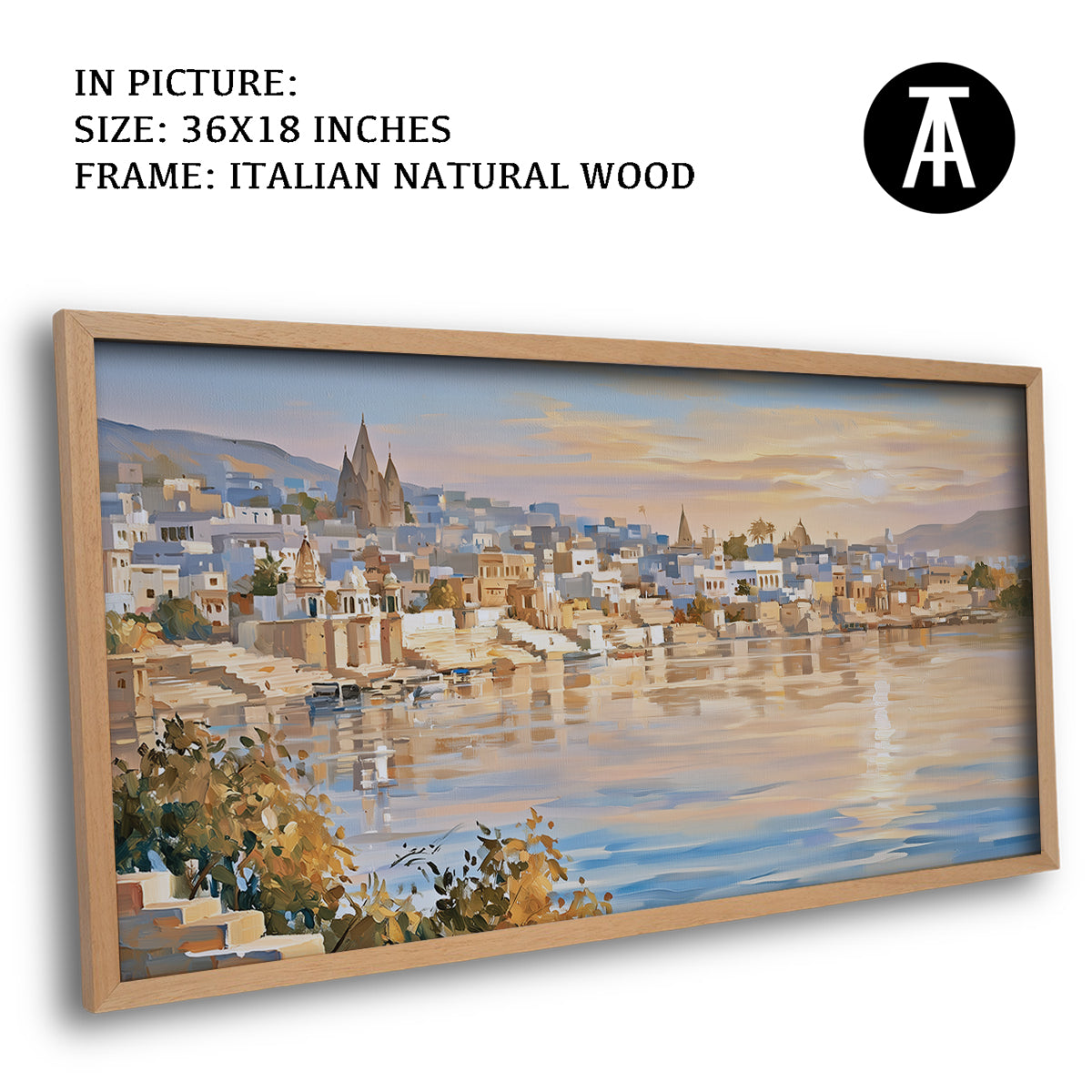 Artwork in Natural Wood Frame