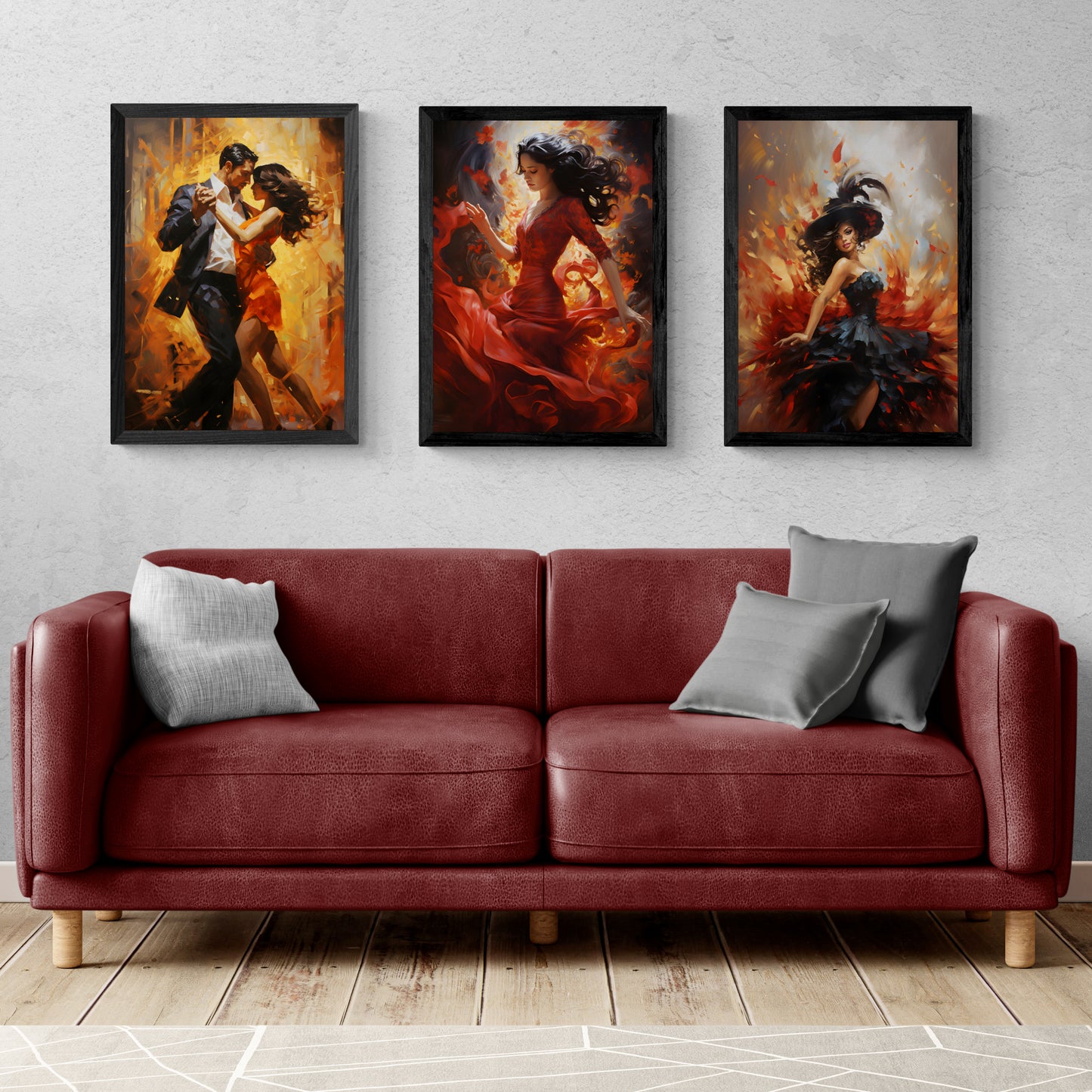 European Dances Collection Living Room Wall Painting ( 14X18 inches each)