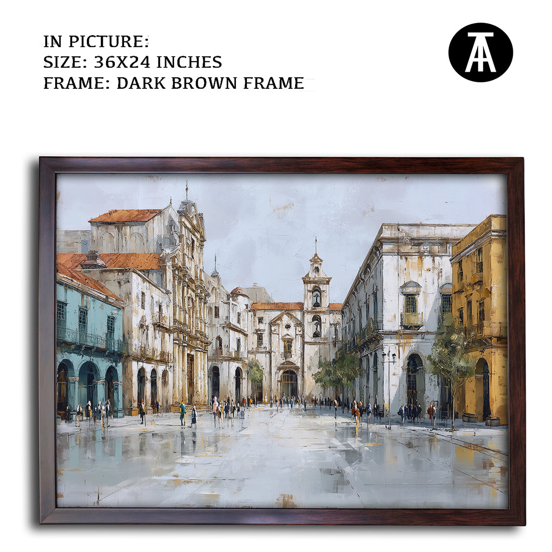 Artwork in Dark Brown Frame