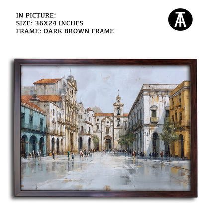 Artwork in Dark Brown Frame