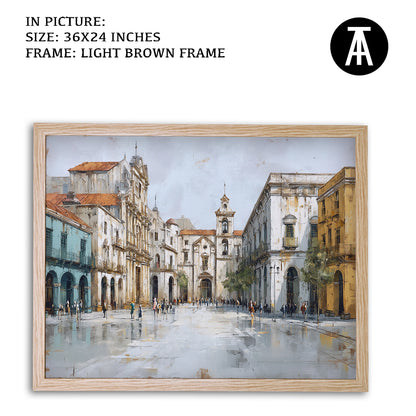 Artwork in Light Brown Frame