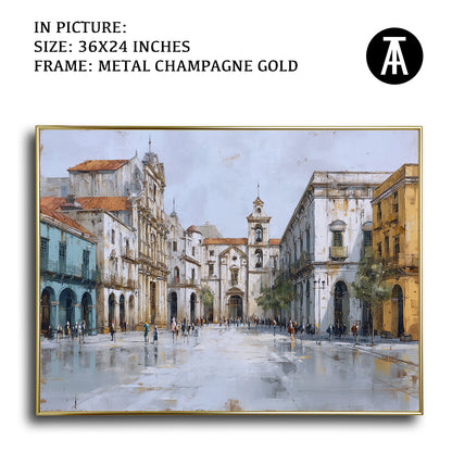 Artwork in Metal Champagne Gold Frame