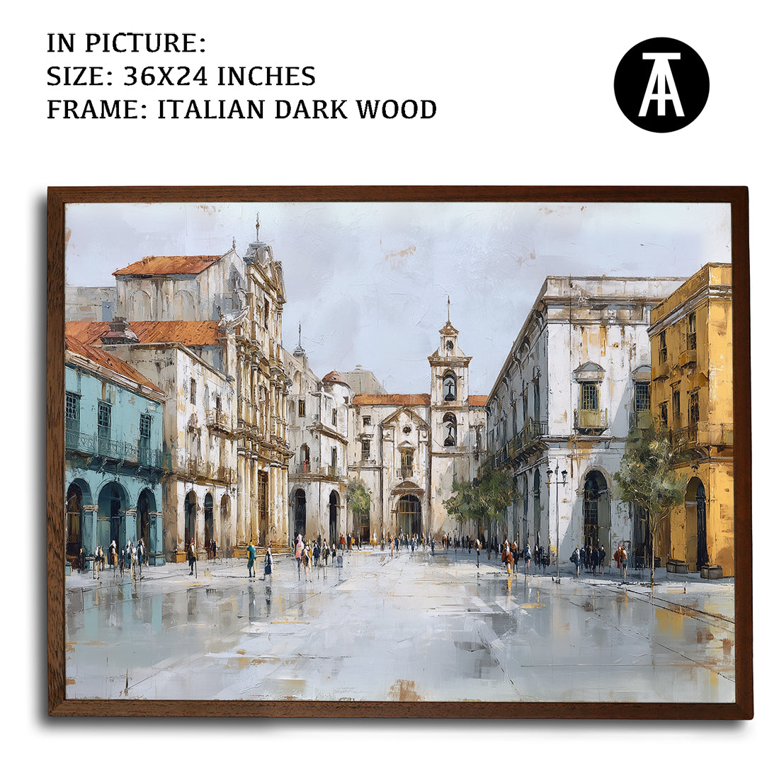 Artwork in Dark Wood Frame