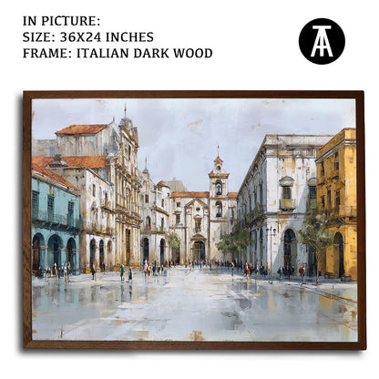 Artwork in Dark Wood Frame