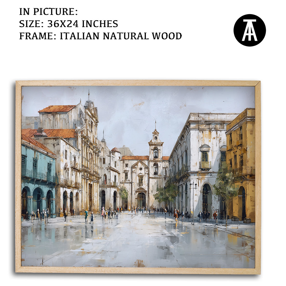 Artwork in Natural Wood Frame