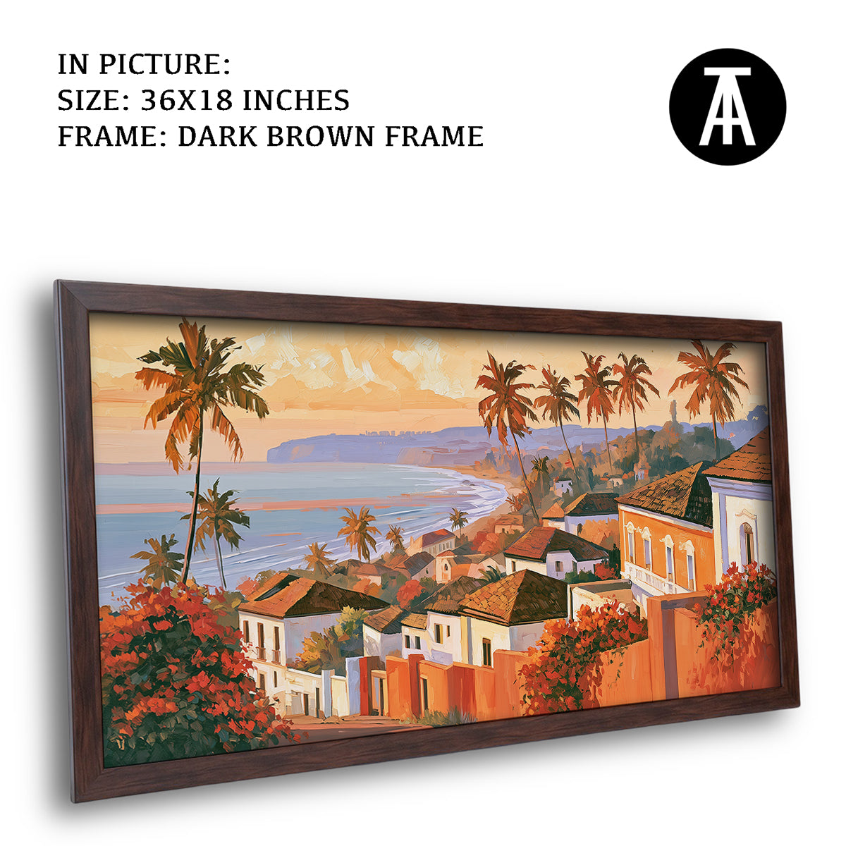 Artwork in Dark Brown Frame