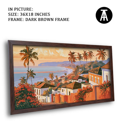 Artwork in Dark Brown Frame