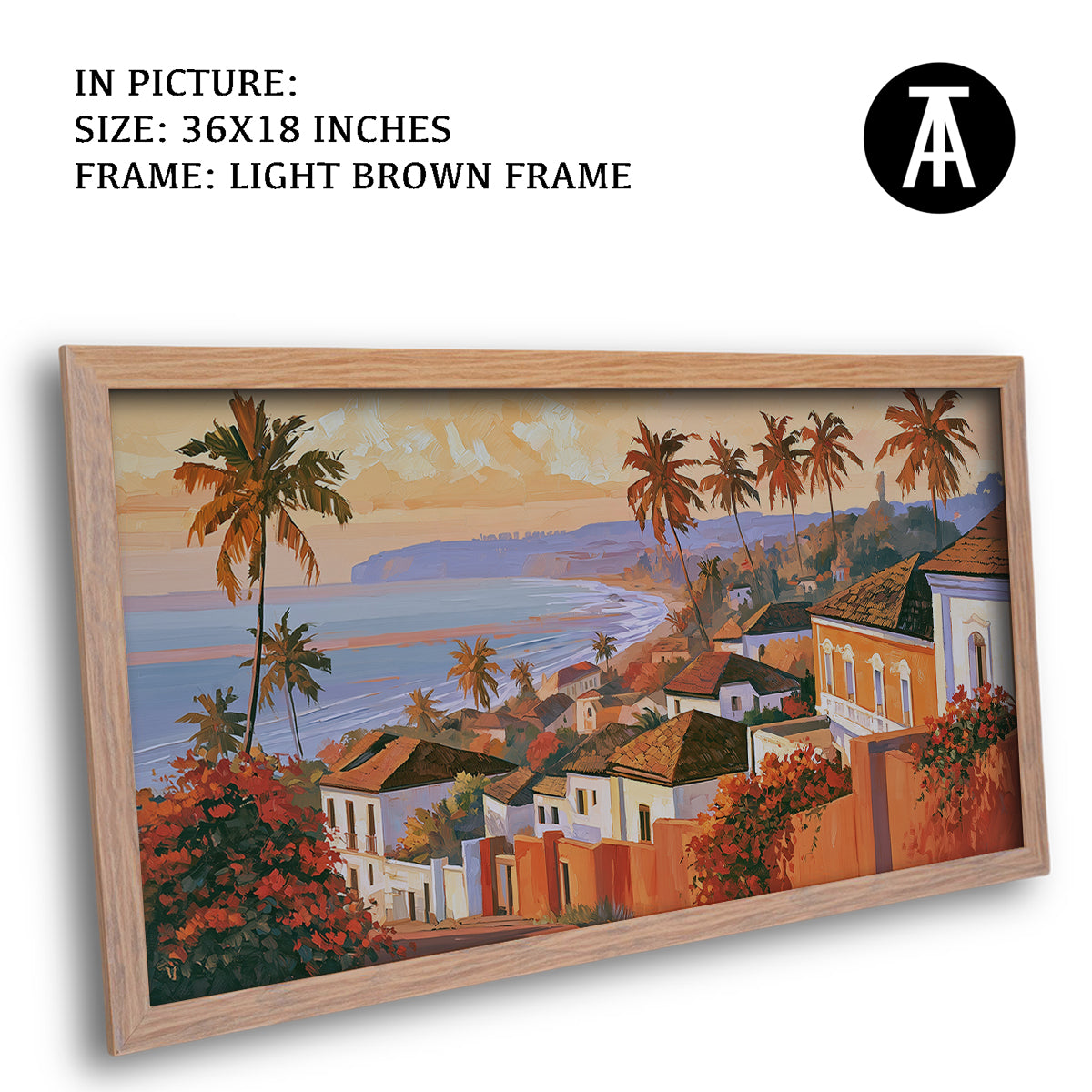 Artwork in Light Brown Frame