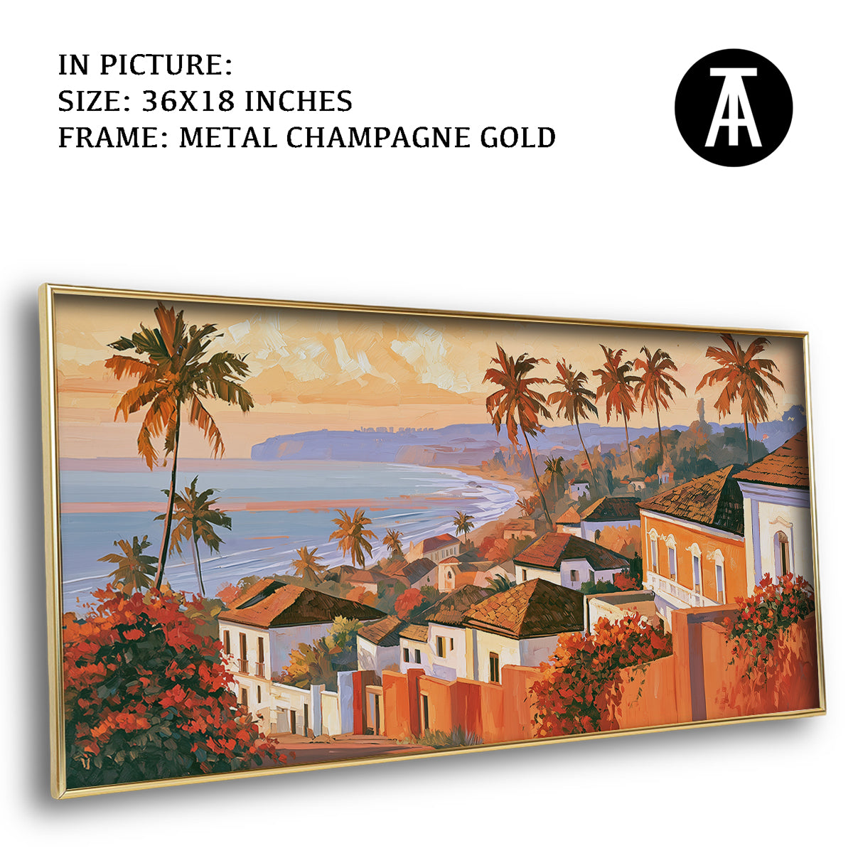 Artwork in Metal Champagne Gold Frame