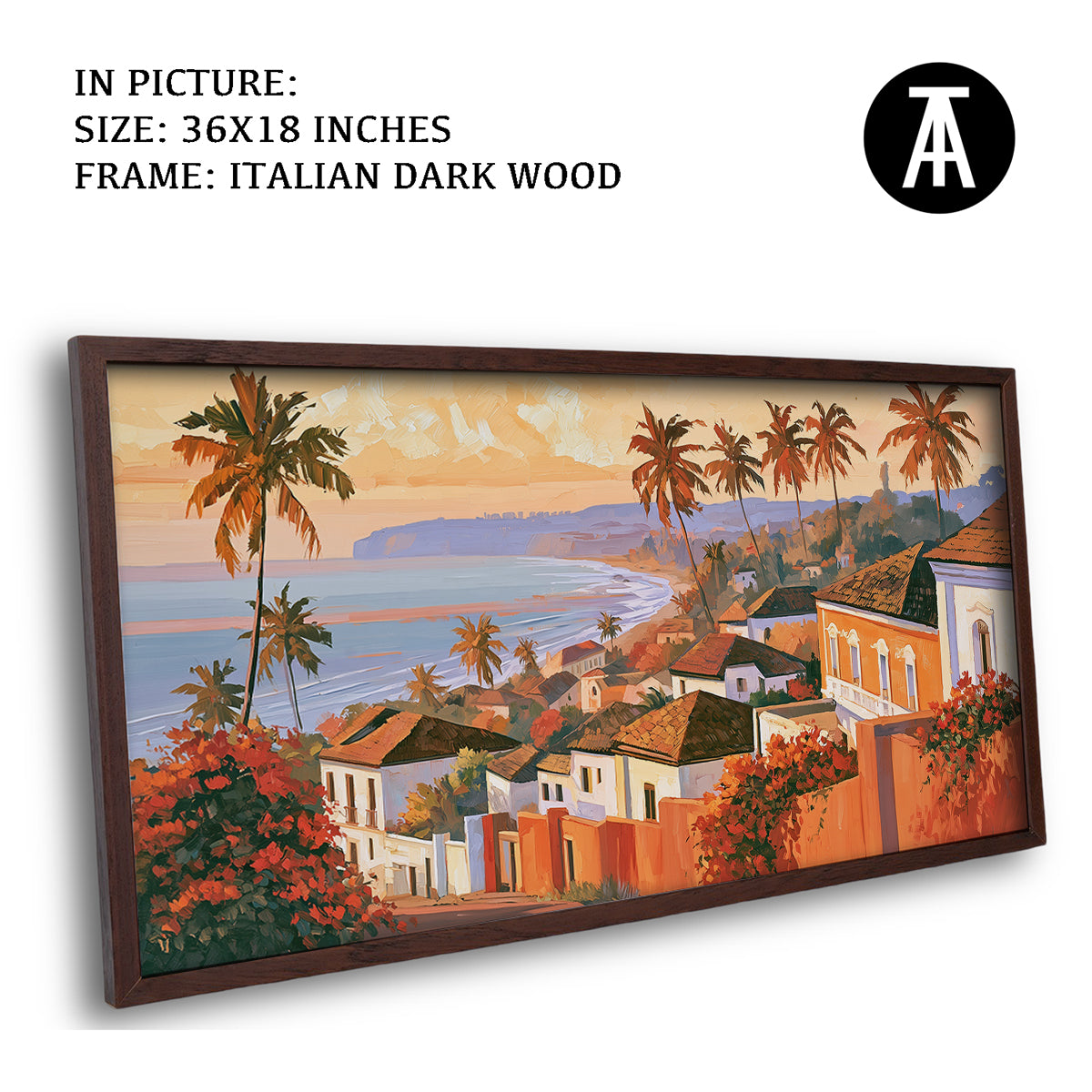 Artwork in Dark Wood Frame