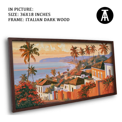 Artwork in Dark Wood Frame